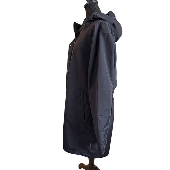 Athleta Rainout Sz XLT Black Rain Jacket Pockets Zip Hood Drawstring Tall | EUC - Picture 5 of 8